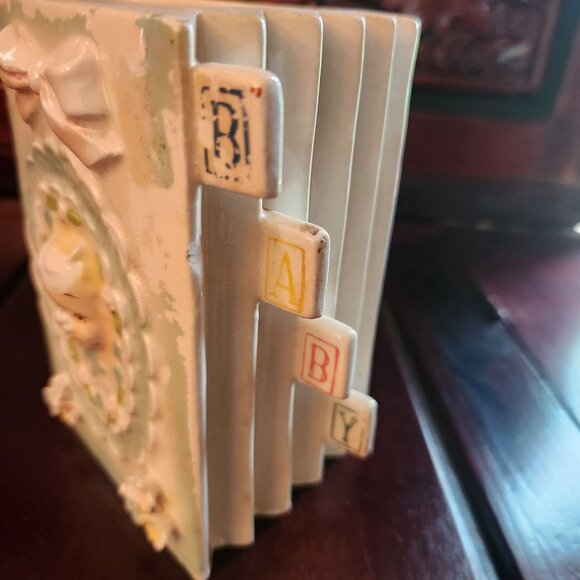 Vintage Baby Book Planter DIY Project Piece 5" H x 4" L x 2.5" W x 4.5" D - Picture 2 of 9